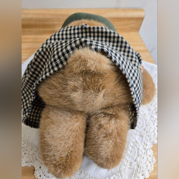 Vtg. Gund Bear Tails lady Ms. Teddy gingham dress, hat, 1985 - Picture 9 of 9